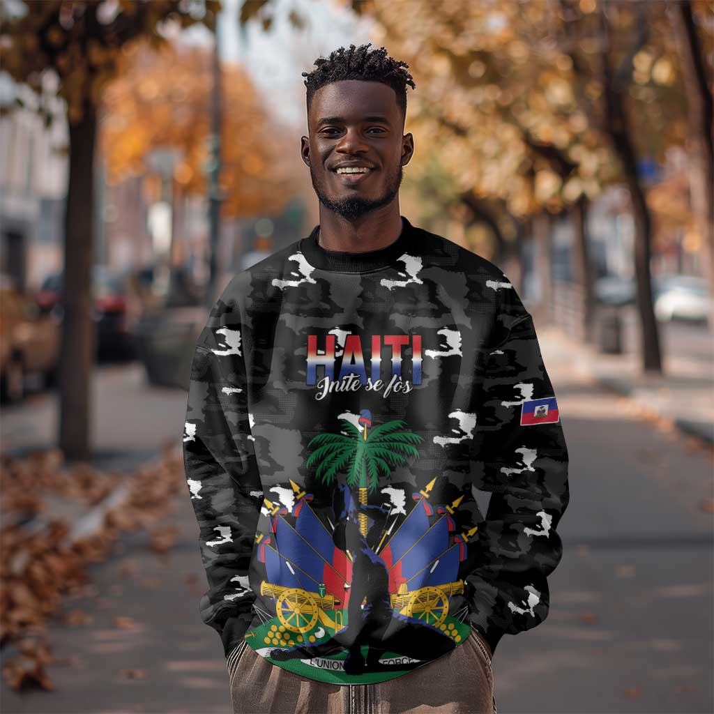Personalized Haiti Map Camouflage Sweatshirt Unique Style - African Pride