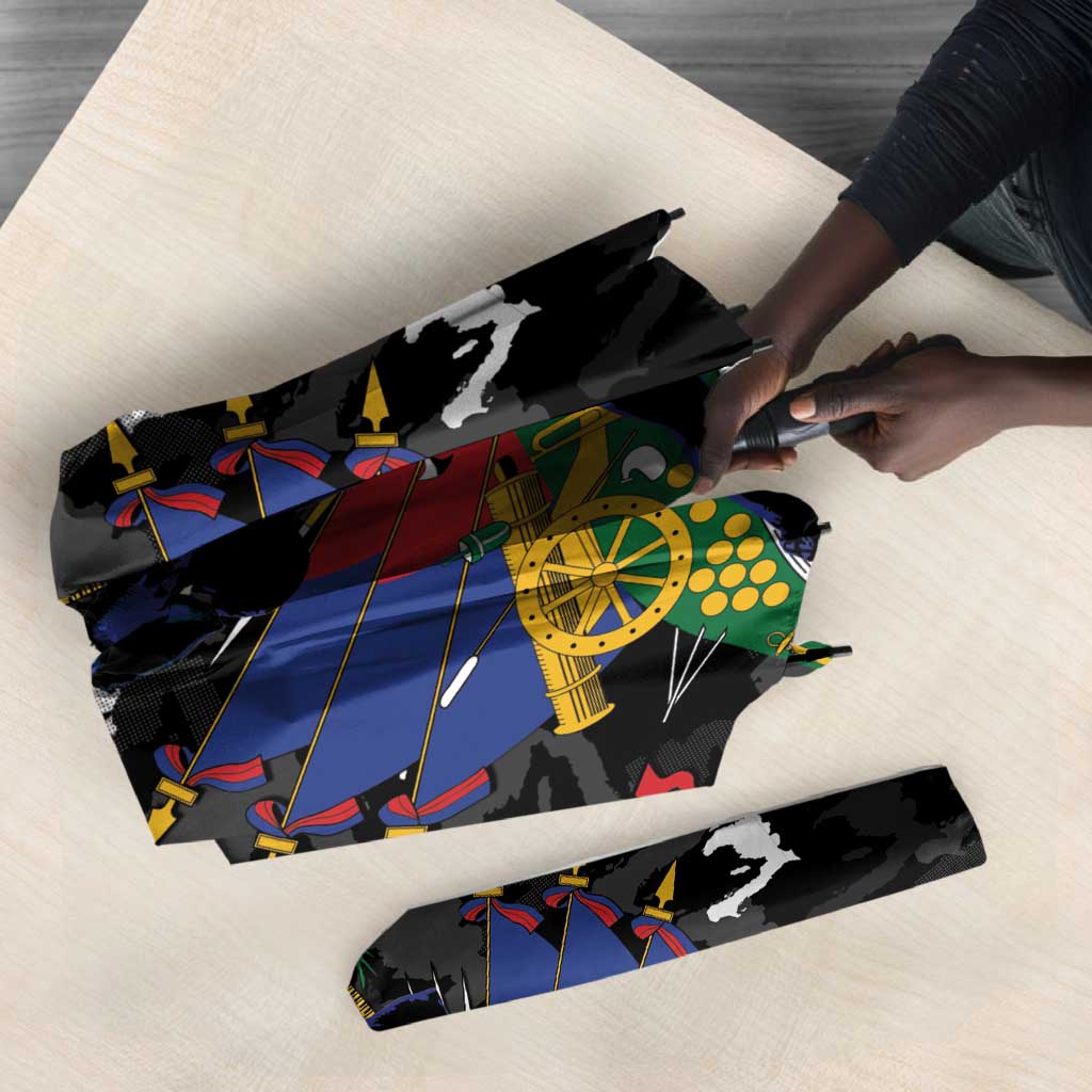 Haiti Map Camouflage Umbrella Unique Style - African Pride