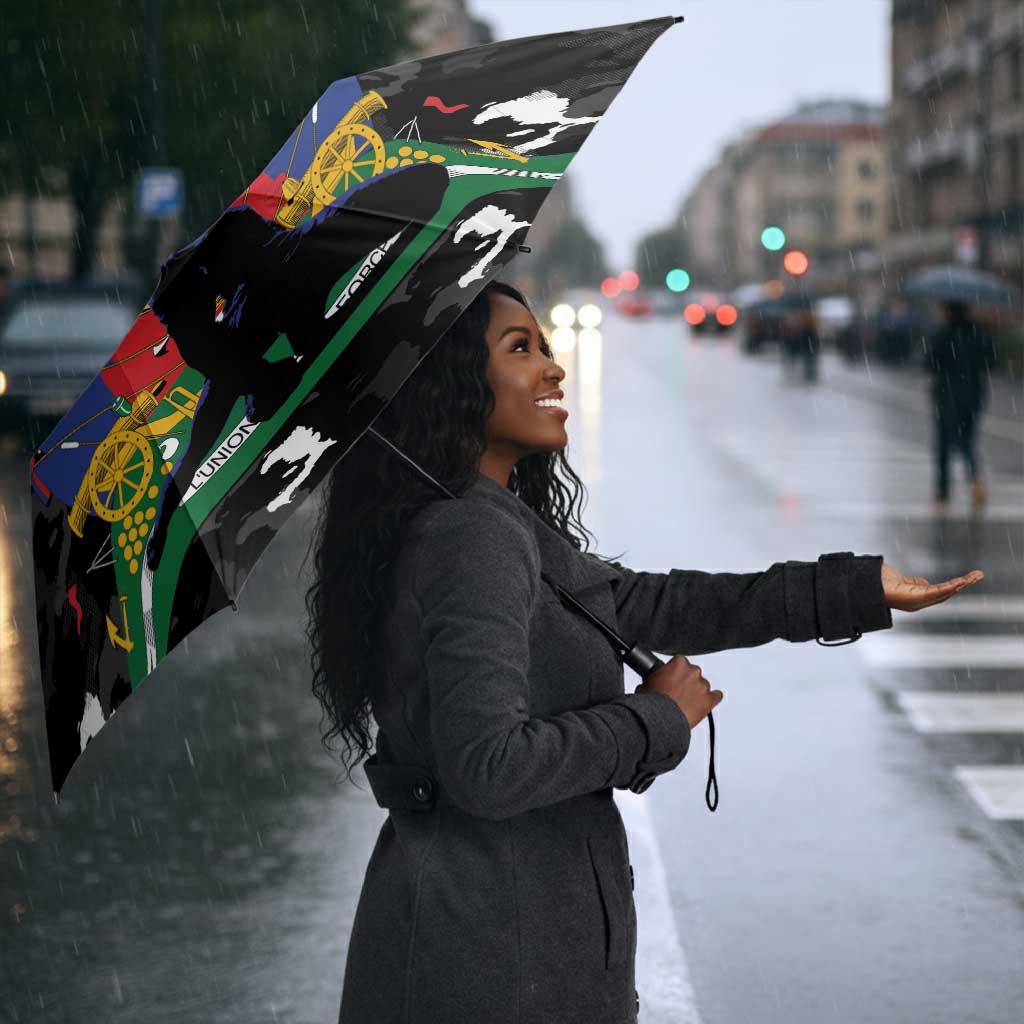 Haiti Map Camouflage Umbrella Unique Style - African Pride
