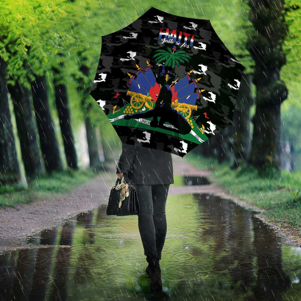 Haiti Map Camouflage Umbrella Unique Style - African Pride