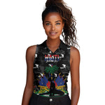 Personalized Haiti Map Camouflage Women Sleeveless Polo Shirt Unique Style - African Pride