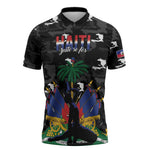 Personalized Haiti Map Camouflage Zipper Polo Shirt Unique Style - African Pride