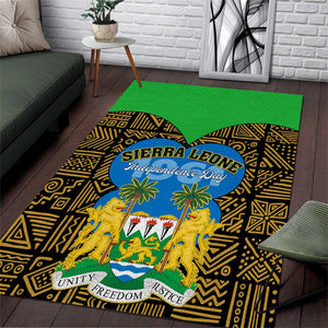 Sierra Leone Independence Day 2024 Area Rug Happy 63rd Anniversary African Pattern