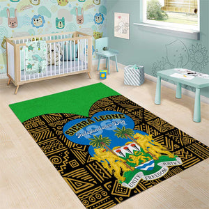 Sierra Leone Independence Day 2024 Area Rug Happy 63rd Anniversary African Pattern