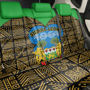 Sierra Leone Independence Day 2024 Back Car Seat Cover Happy 63rd Anniversary African Pattern