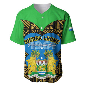 Sierra Leone Independence Day 2024 Baseball Jersey Happy 63rd Anniversary African Pattern