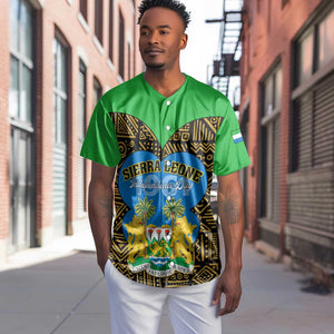 Sierra Leone Independence Day 2024 Baseball Jersey Happy 63rd Anniversary African Pattern