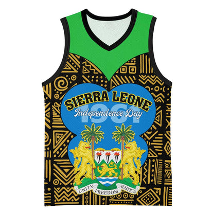 Sierra Leone Independence Day 2024 Basketball Jersey Happy 63rd Anniversary African Pattern LT01