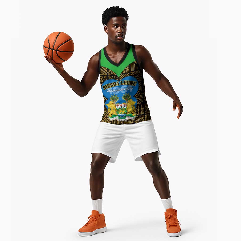 Sierra Leone Independence Day 2024 Basketball Jersey Happy 63rd Anniversary African Pattern LT01