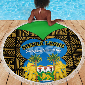 Sierra Leone Independence Day 2024 Beach Blanket Happy 63rd Anniversary African Pattern