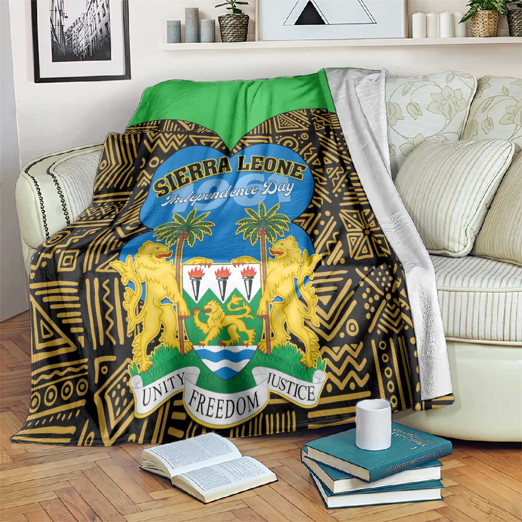 Sierra Leone Independence Day 2024 Blanket Happy 63rd Anniversary African Pattern