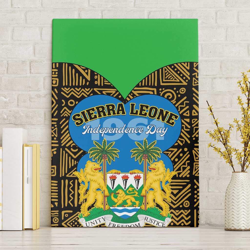 Sierra Leone Independence Day 2024 Canvas Wall Art Happy 63rd Anniversary African Pattern