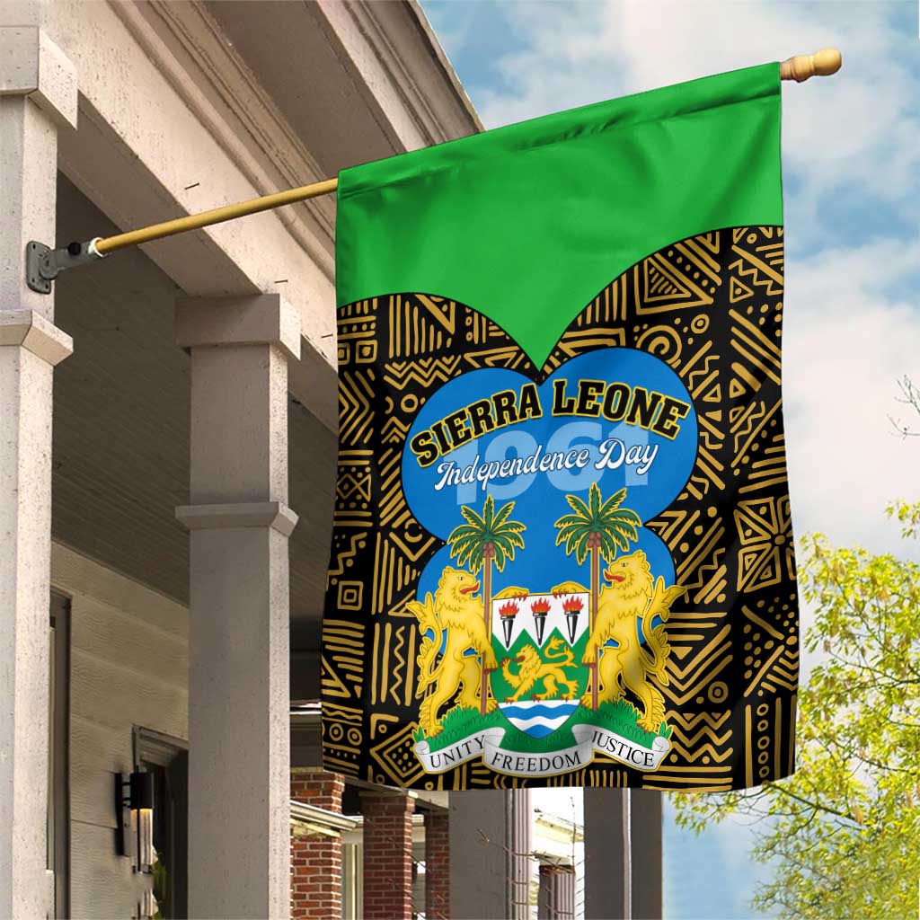 Sierra Leone Independence Day 2024 Garden Flag Happy 63rd Anniversary African Pattern