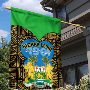 Sierra Leone Independence Day 2024 Garden Flag Happy 63rd Anniversary African Pattern