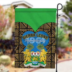 Sierra Leone Independence Day 2024 Garden Flag Happy 63rd Anniversary African Pattern