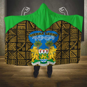 Sierra Leone Independence Day 2024 Hooded Blanket Happy 63rd Anniversary African Pattern