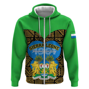 Sierra Leone Independence Day 2024 Hoodie Happy 63rd Anniversary African Pattern