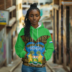 Sierra Leone Independence Day 2024 Hoodie Happy 63rd Anniversary African Pattern