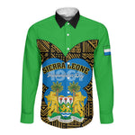 Sierra Leone Independence Day 2024 Long Sleeve Button Shirt Happy 63rd Anniversary African Pattern