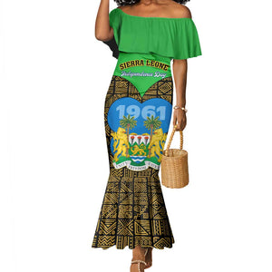 Sierra Leone Independence Day 2024 Mermaid Dress Happy 63rd Anniversary African Pattern