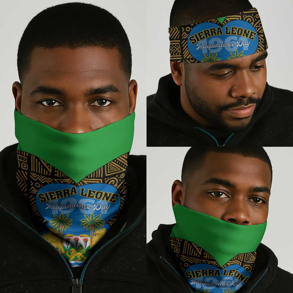 Sierra Leone Independence Day 2024 Neck Gaiter Happy 63rd Anniversary African Pattern LT01