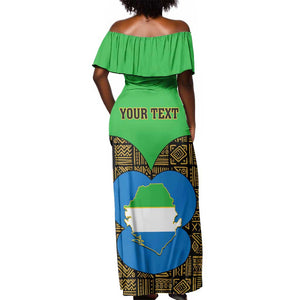 Sierra Leone Independence Day 2024 Off Shoulder Maxi Dress Happy 63rd Anniversary African Pattern