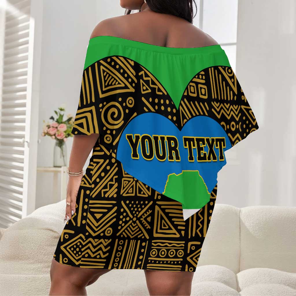 Sierra Leone Independence Day 2024 Off Shoulder Short Dress Happy 63rd Anniversary African Pattern LT01