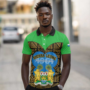 Sierra Leone Independence Day 2024 Polo Shirt Happy 63rd Anniversary African Pattern