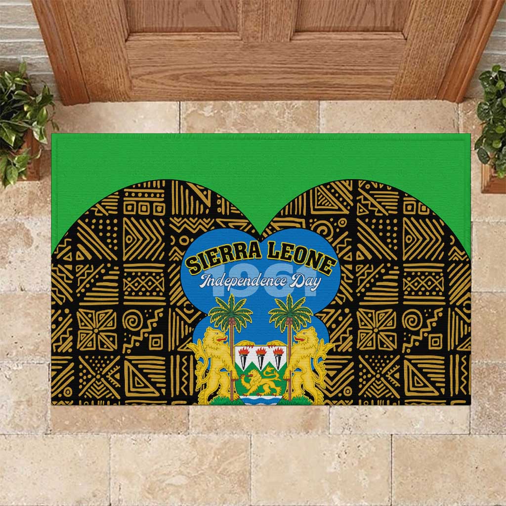 Sierra Leone Independence Day 2024 Rubber Doormat Happy 63rd Anniversary African Pattern