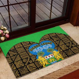 Sierra Leone Independence Day 2024 Rubber Doormat Happy 63rd Anniversary African Pattern