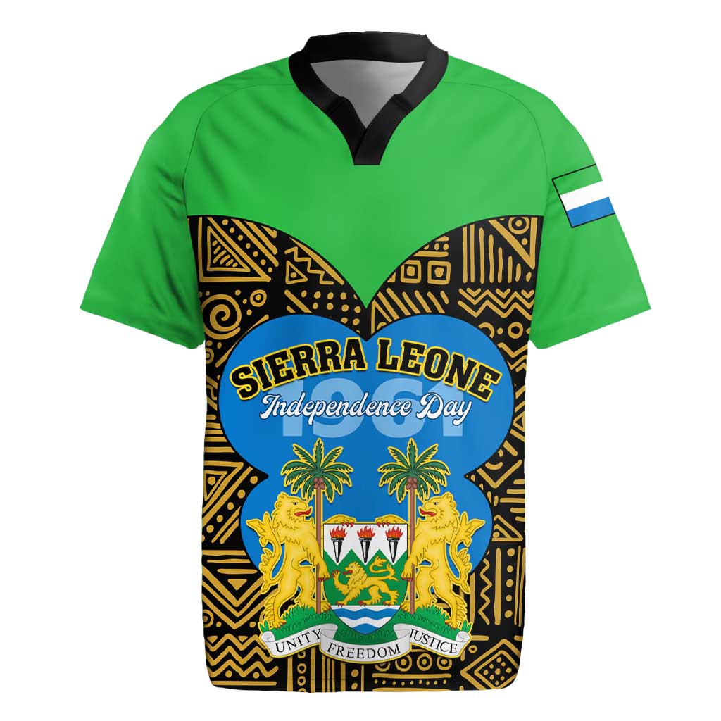 Sierra Leone Independence Day 2024 Rugby Jersey Happy 63rd Anniversary African Pattern