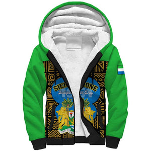 Sierra Leone Independence Day 2024 Sherpa Hoodie Happy 63rd Anniversary African Pattern