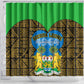 Sierra Leone Independence Day 2024 Shower Curtain Happy 63rd Anniversary African Pattern