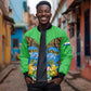 Sierra Leone Independence Day 2024 Sleeve Zip Bomber Jacket Happy 63rd Anniversary African Pattern