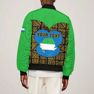 Sierra Leone Independence Day 2024 Sleeve Zip Bomber Jacket Happy 63rd Anniversary African Pattern