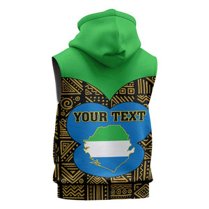 Sierra Leone Independence Day 2024 Sleeveless Hoodie Happy 63rd Anniversary African Pattern - African Pride