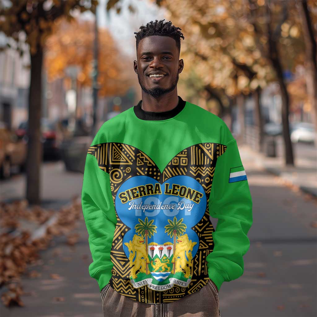 Sierra Leone Independence Day 2024 Sweatshirt Happy 63rd Anniversary African Pattern