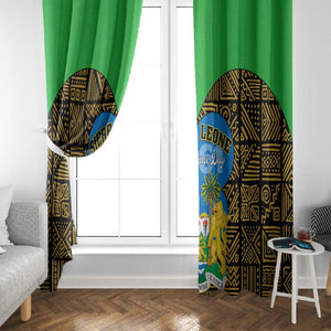 Sierra Leone Independence Day 2024 Window Curtain Happy 63rd Anniversary African Pattern