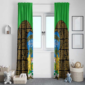 Sierra Leone Independence Day 2024 Window Curtain Happy 63rd Anniversary African Pattern