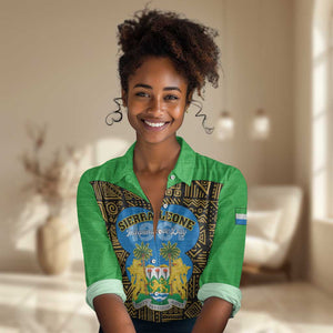 Sierra Leone Independence Day 2024 Women Casual Shirt Happy 63rd Anniversary African Pattern