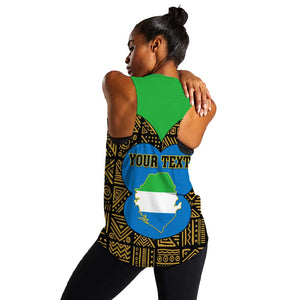 Sierra Leone Independence Day 2024 Women Racerback Tank Happy 63rd Anniversary African Pattern