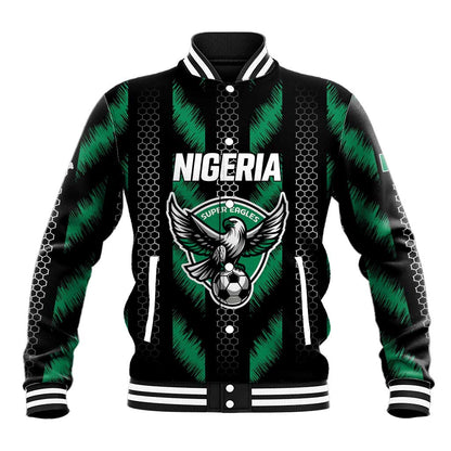 Custom Football Nigeria Baseball Jacket Soar Super Eagles
