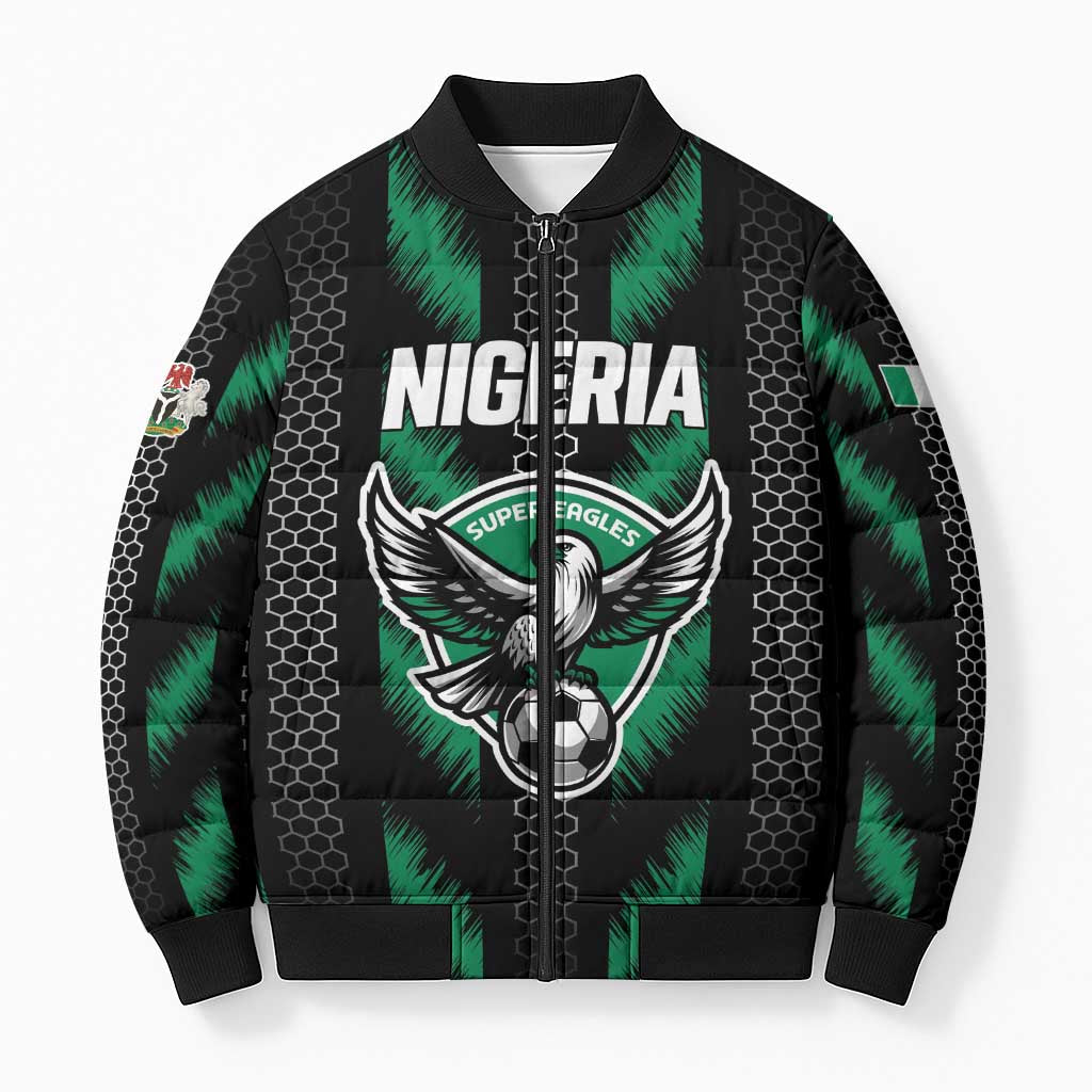 Custom Football Nigeria Bomber Puffer Jacket Soar Super Eagles