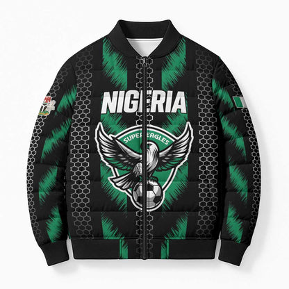 Custom Football Nigeria Bomber Puffer Jacket Soar Super Eagles