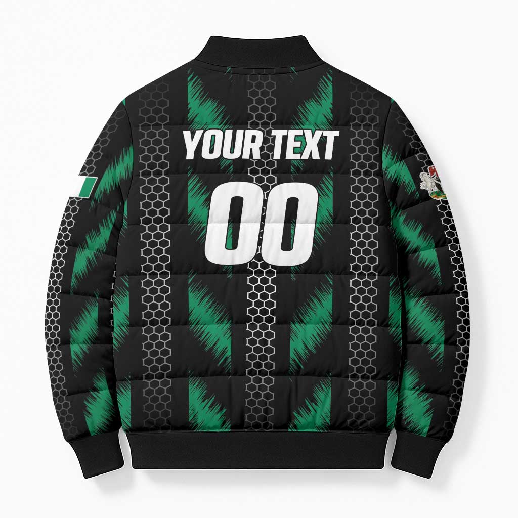 Custom Football Nigeria Bomber Puffer Jacket Soar Super Eagles