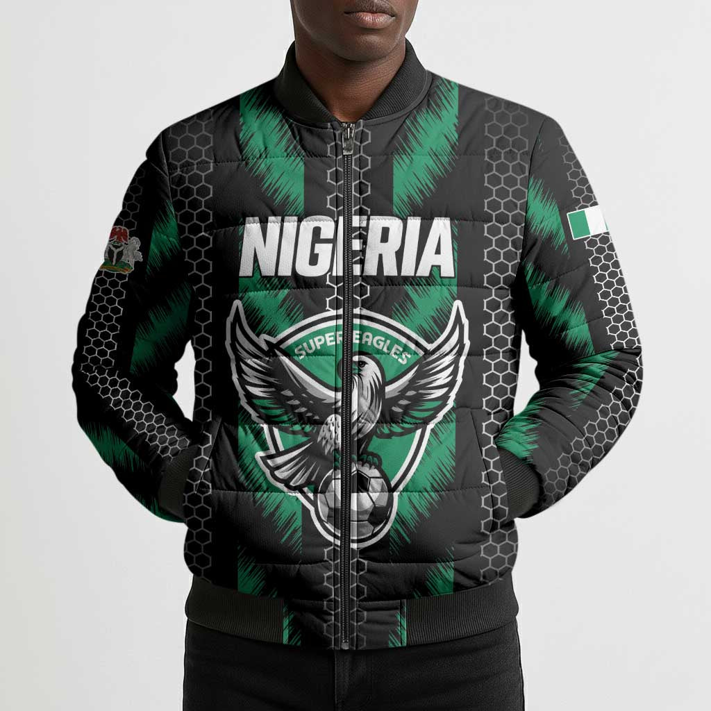Custom Football Nigeria Bomber Puffer Jacket Soar Super Eagles