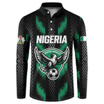 Custom Football Nigeria Button Sweatshirt Soar Super Eagles