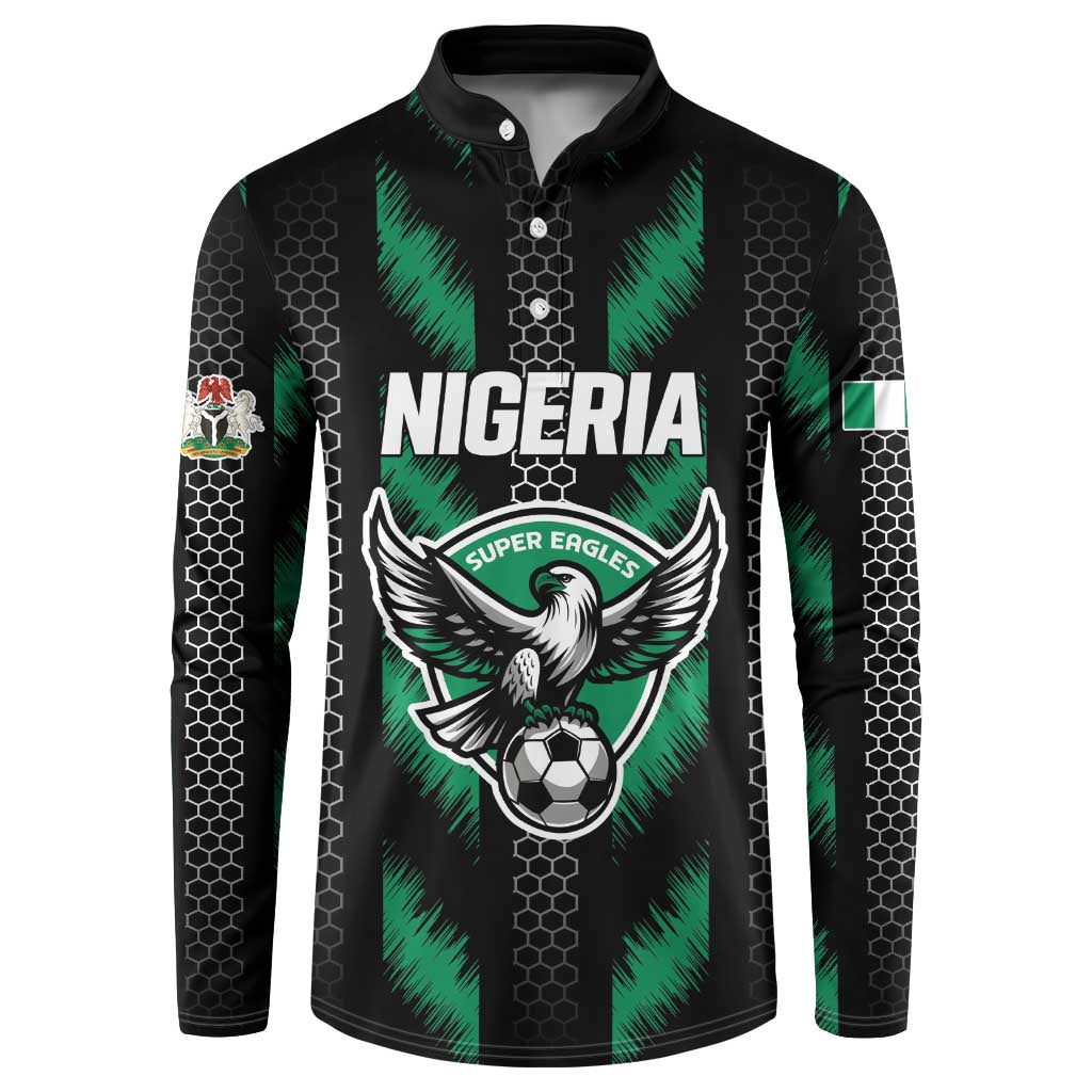 Custom Football Nigeria Button Sweatshirt Soar Super Eagles