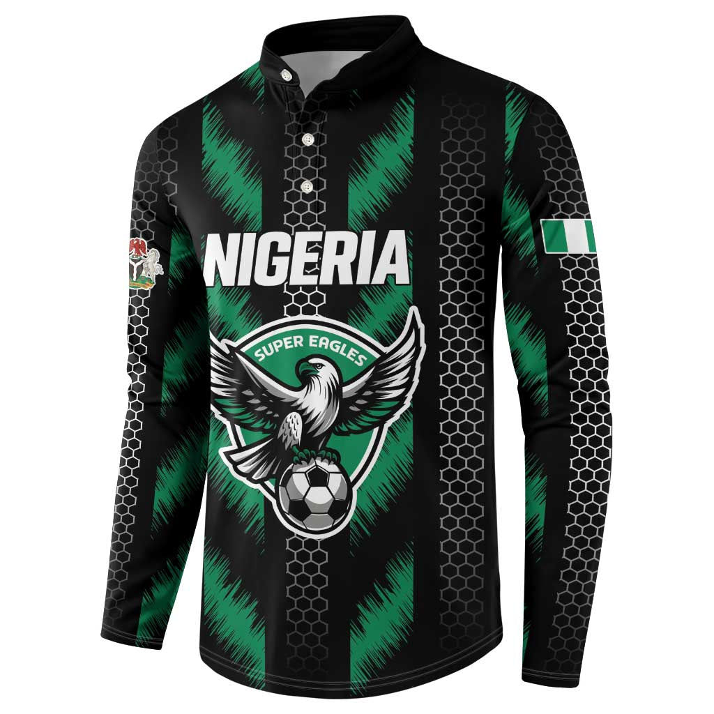 Custom Football Nigeria Button Sweatshirt Soar Super Eagles