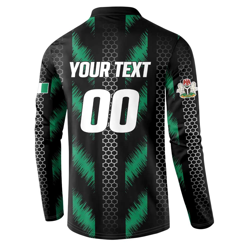Custom Football Nigeria Button Sweatshirt Soar Super Eagles
